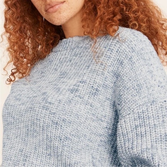 J Crew Marled cotton-blend crewneck knit sweater Midnight Spray Dye M - Picture 9 of 9